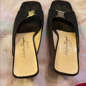 3 inch heel, black Salvatore sandals